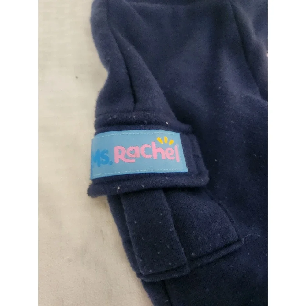 Ms. Rachel Toddler Jogger Pants Navy Blue Cargo Pocket Fleece 12M Sweatpants